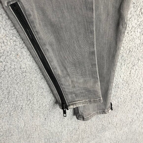 J Brand Distressed Gray Ankle Zip Low Rise Skinny Jeans Women's Size 26 - Picture 5 of 11